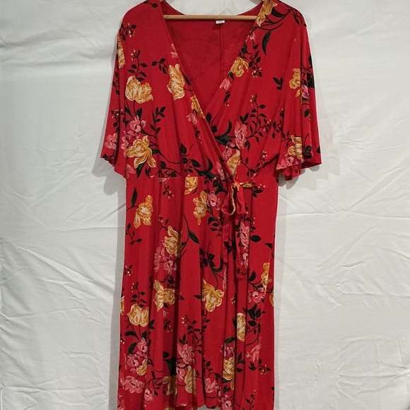 Old Navy Dresses & Skirts - Old Navy Red and Yellow Floral Midi Dress